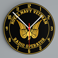 Royal Navy Veteran 'Radio Operator G' Glass Hanging Photo Clock