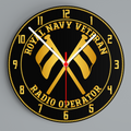 Royal Navy Veteran 'Radio Operator T' Glass Hanging Photo Clock