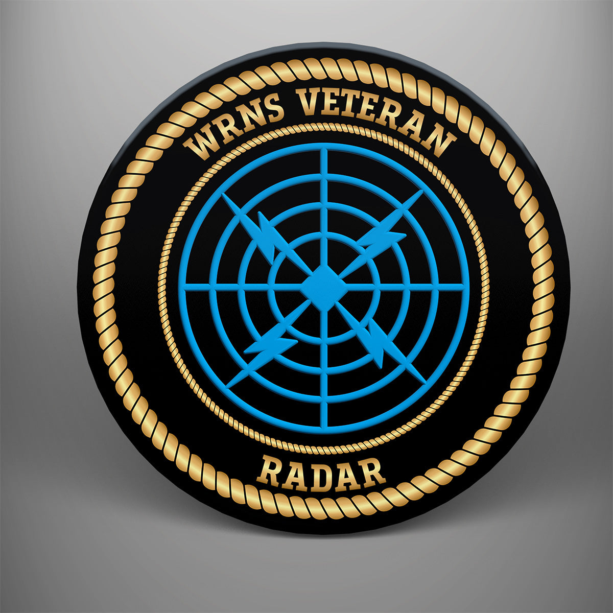 WRNS Veteran 'Radar' design on a glass coaster set