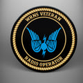 WRNS Veteran 'Radio Operator' design on a glass coaster set