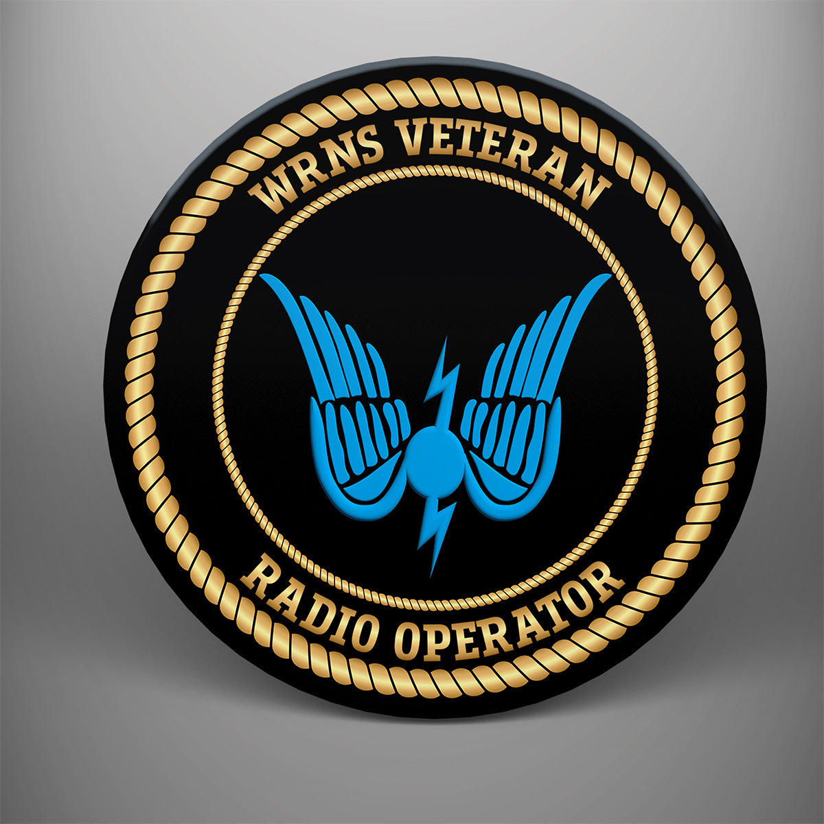 WRNS Veteran 'Radio Operator' design on a glass coaster set