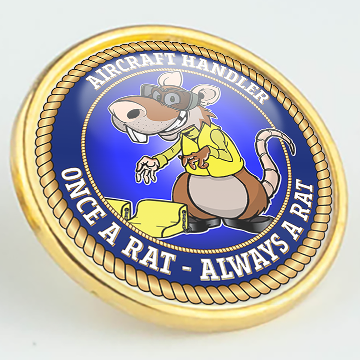 Aircraft Handler 'Once a Rat' Pin/Lapel Badge