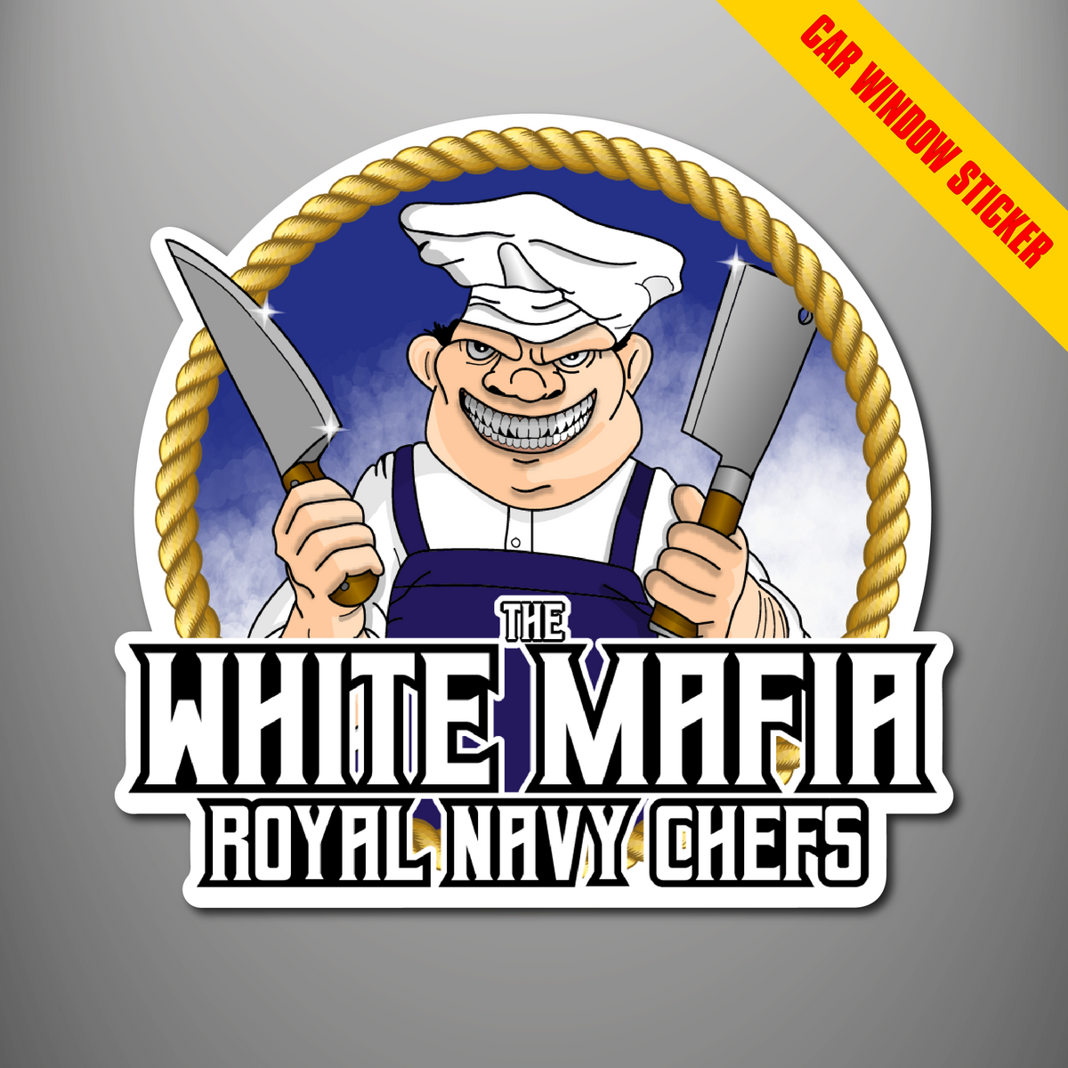 Royal Navy Chefs White Mafia car window sticker design