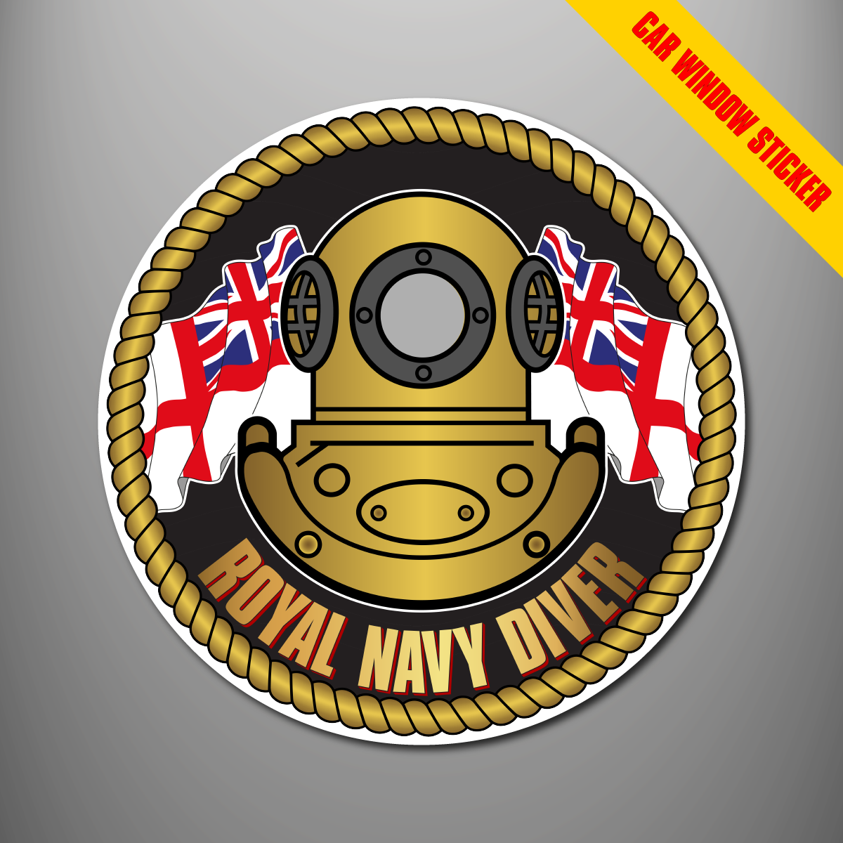 Royal Navy Diver car window sticker design