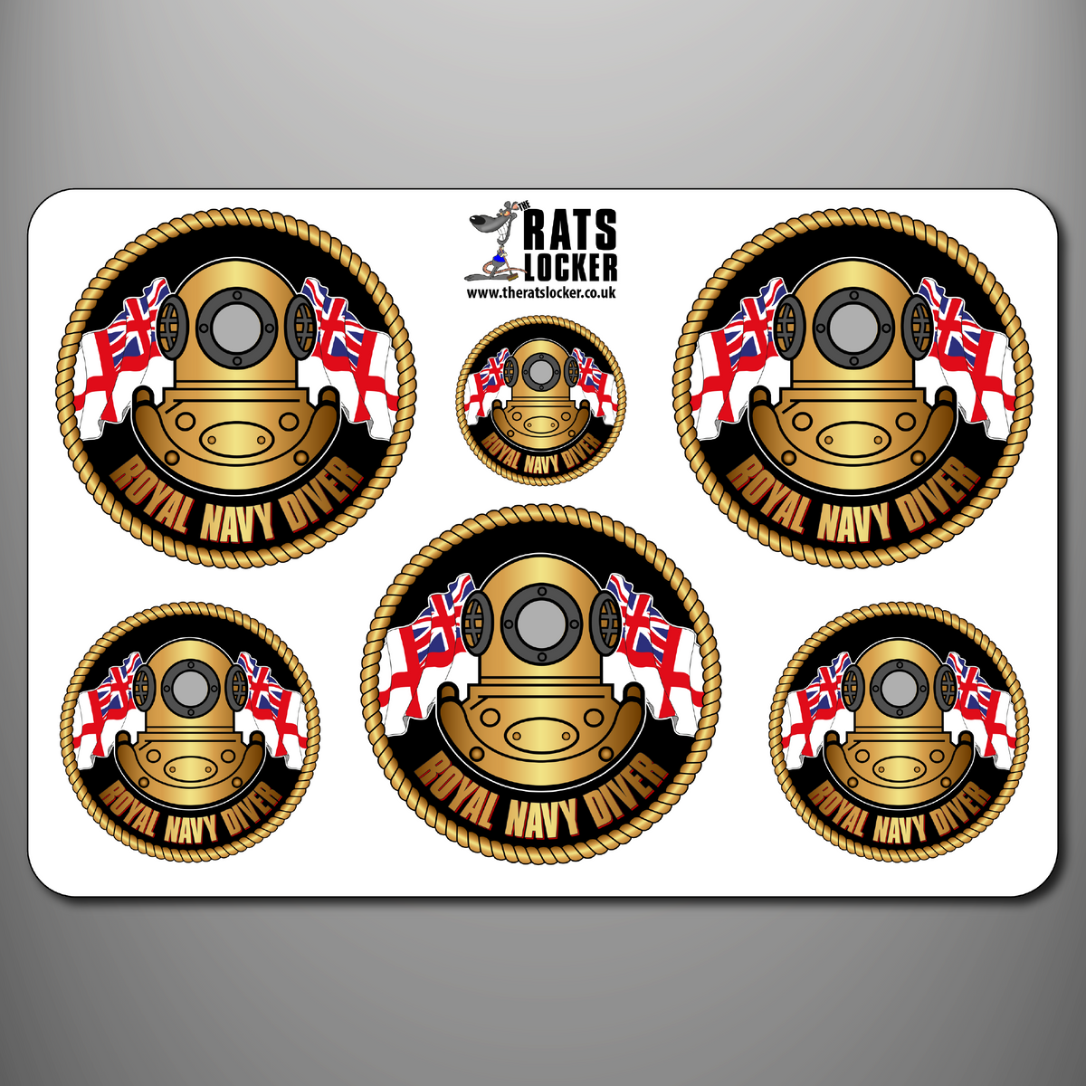 Royal Navy Diver self-adhesive sticker sheet