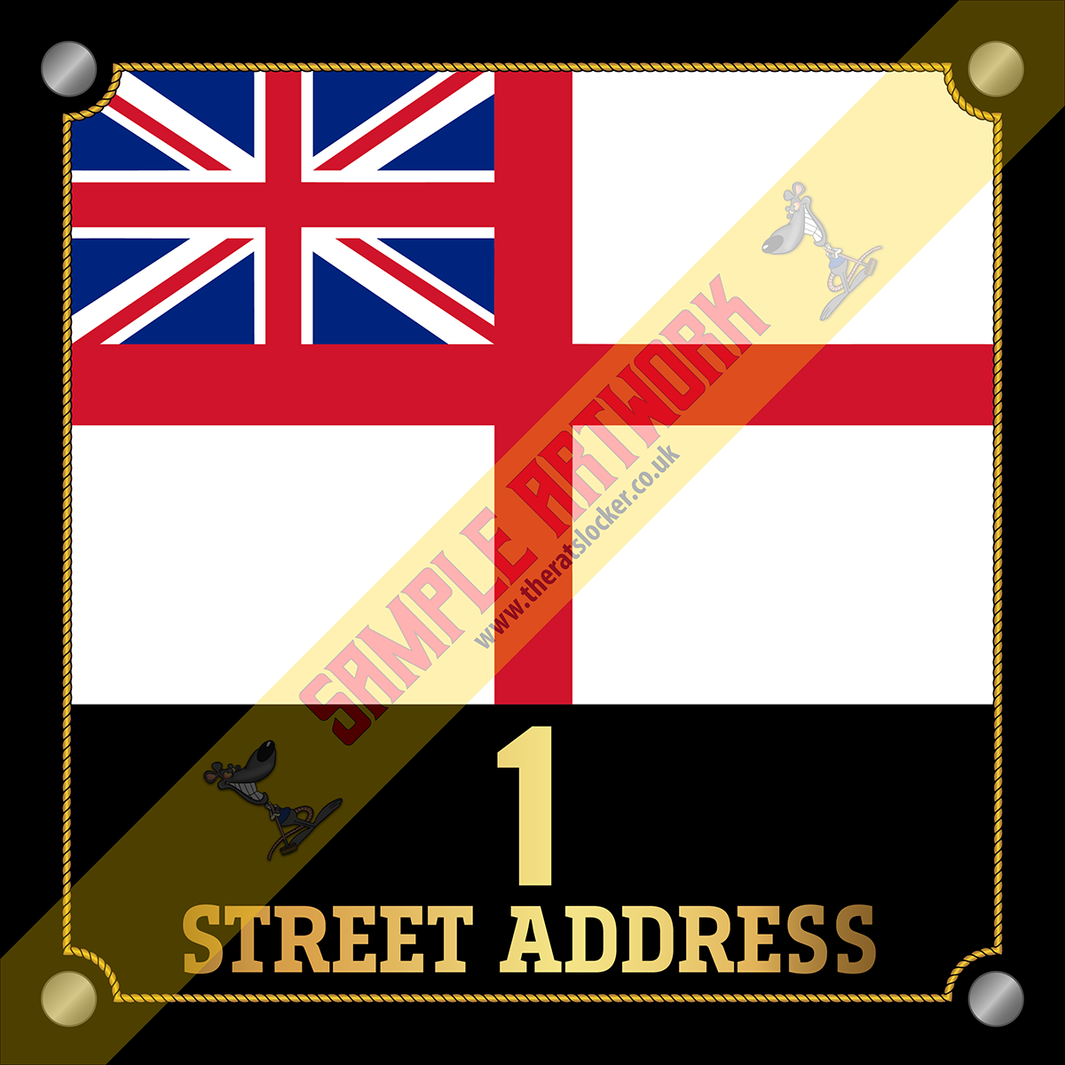 Royal Navy Ensign personalised acrylic house sign