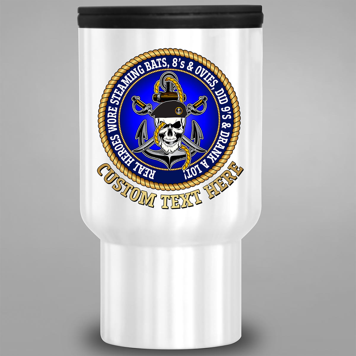 Personalised Royal Navy Real Heroes travel mug