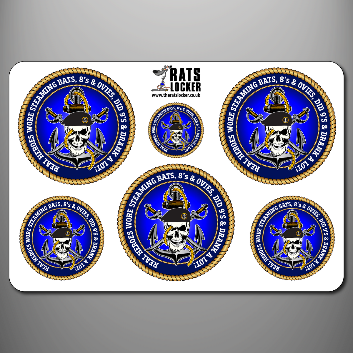 Royal Navy Real Heroes Wore Steaming Bats self-adhesive sticker sheet