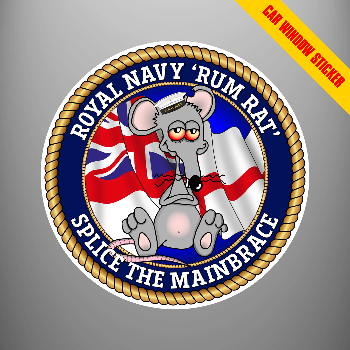 Royal Navy Rum Rat Splice the Mainbrace car window sticker design