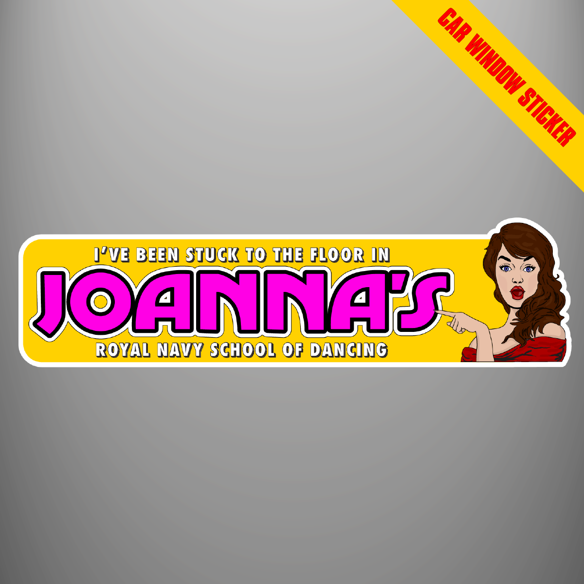 Joanna’s Royal Navy School of Dancing car window sticker design