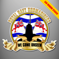 Set of three Royal Navy Submariner car window stickers