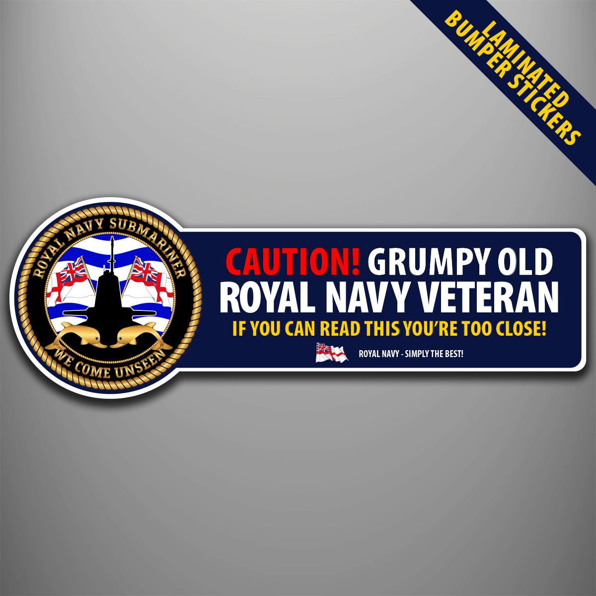 Royal Navy Submariner laminated bumper sticker design