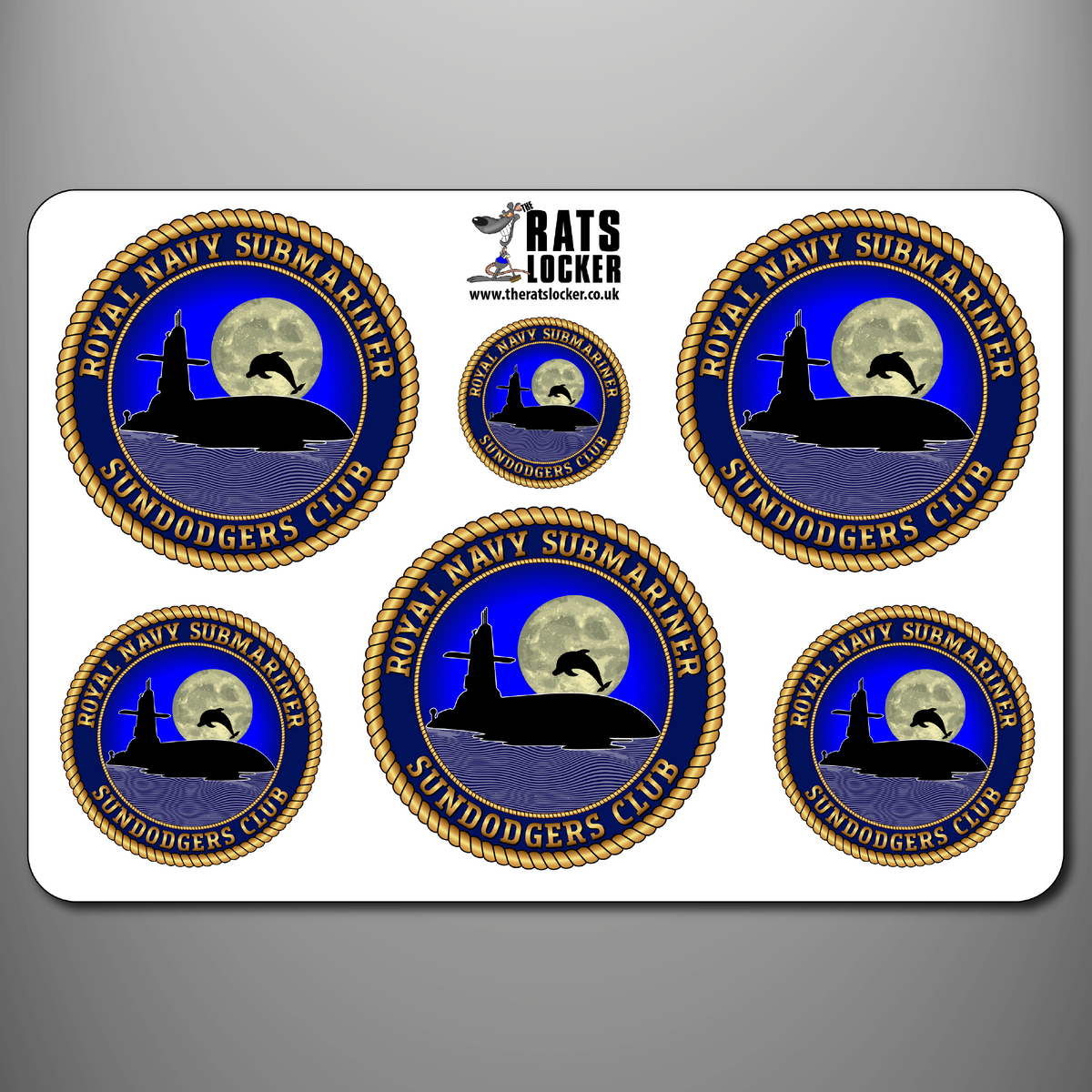 Royal Navy Submariner Sundodgers Club self-adhesive sticker sheet