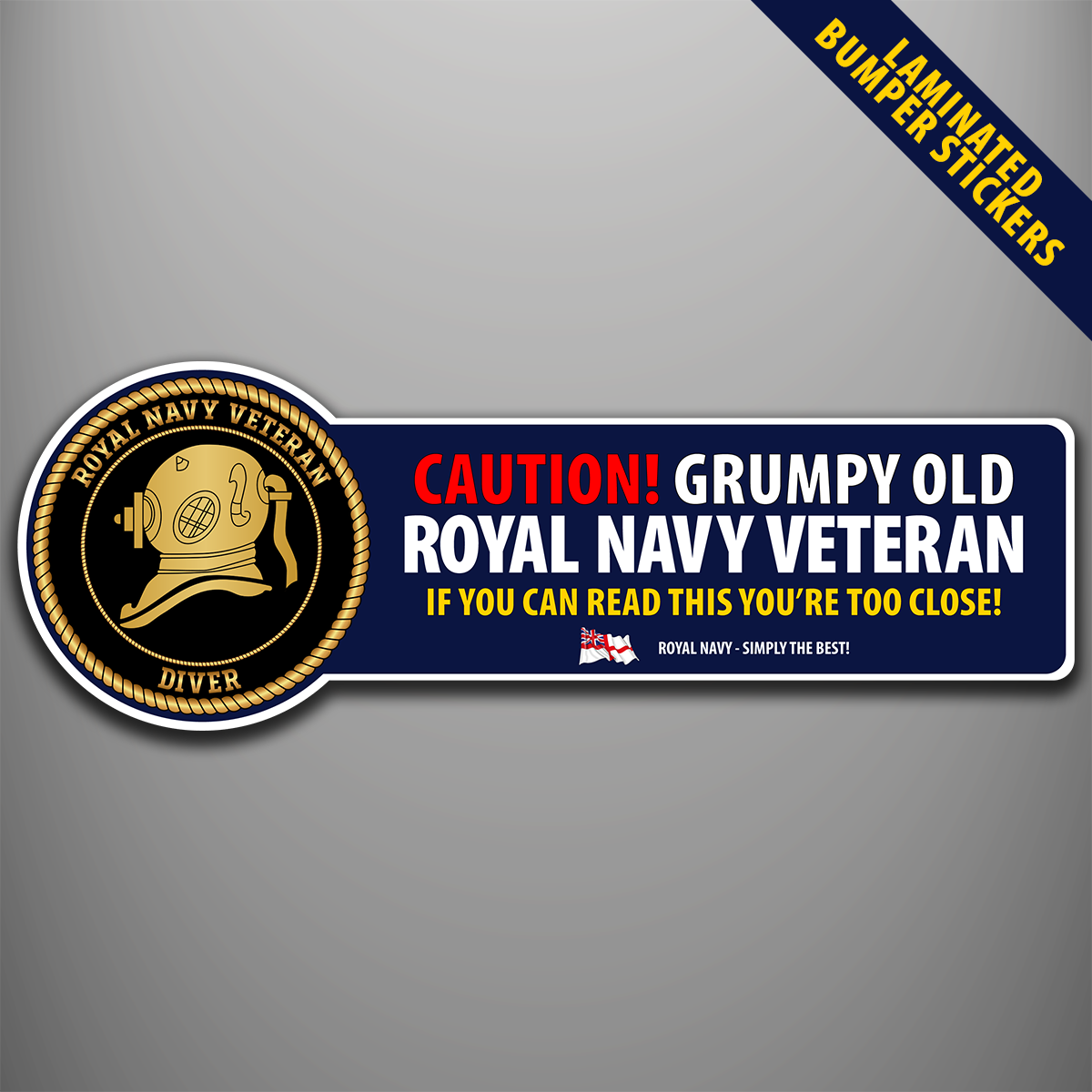 Royal Navy Diving Branch badge laminated bumper sticker design