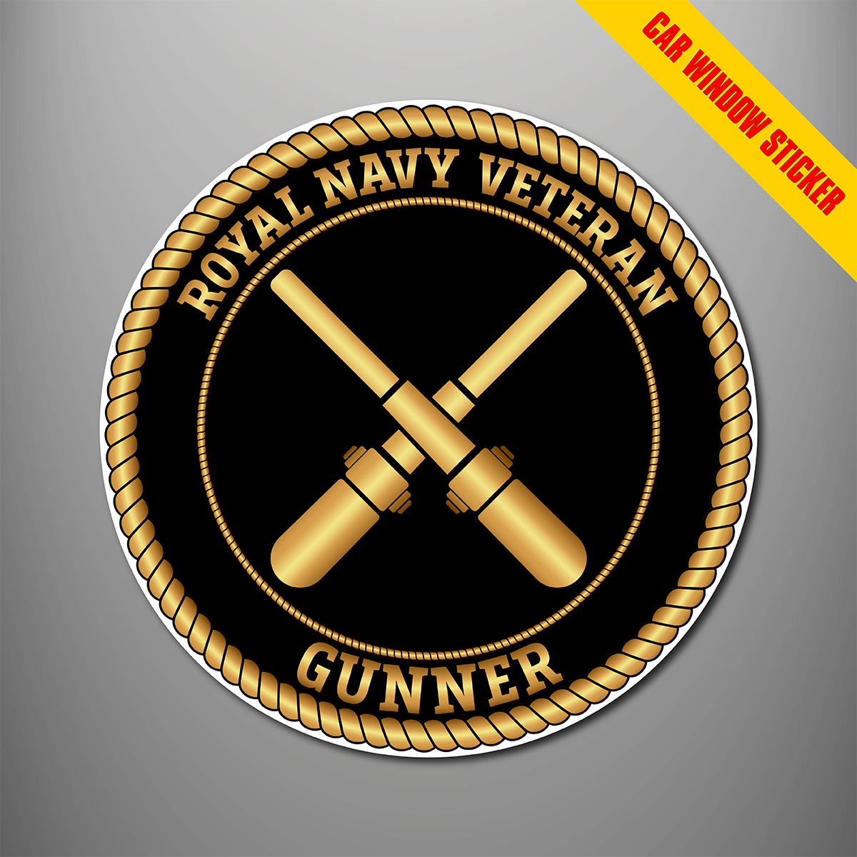 Royal Navy Gunner branch badge car window sticker design