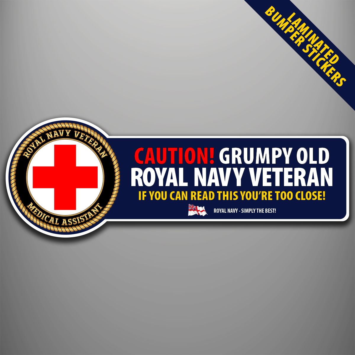 Royal Navy Medical Assistant branch badge laminated bumper sticker design