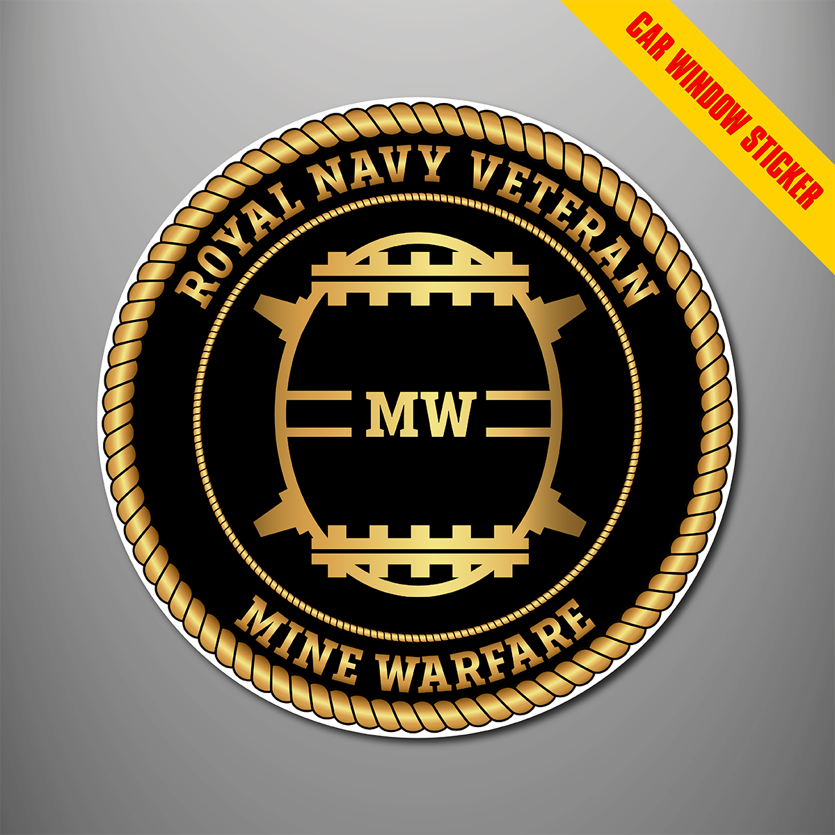 Royal Navy Mine Warfare branch badge car window sticker design