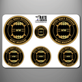 Royal Navy Mine Warfare branch badge self-adhesive sticker sheet with six designs