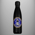 Black Royal Navy Veteran water bottle with Proud to Have Served skull and anchor emblem