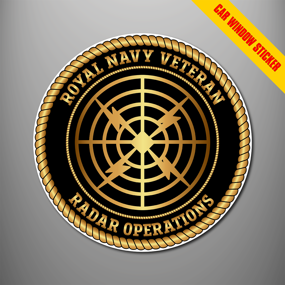 Royal Navy Radar Operations branch badge car window sticker design