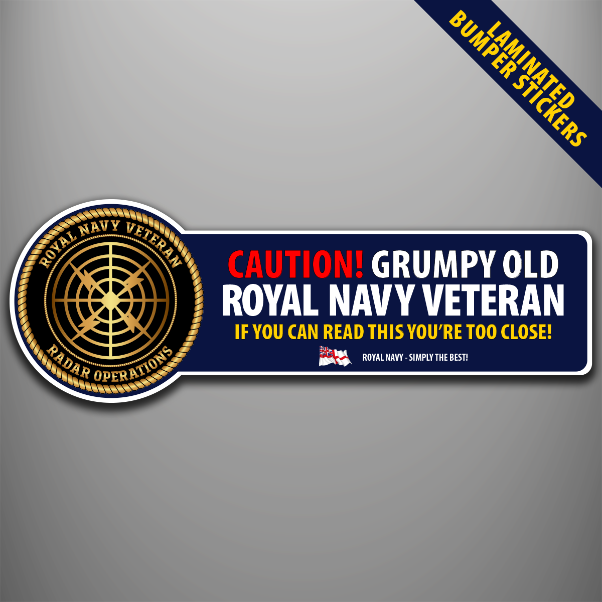 Royal Navy Radar Operations branch badge laminated bumper sticker design