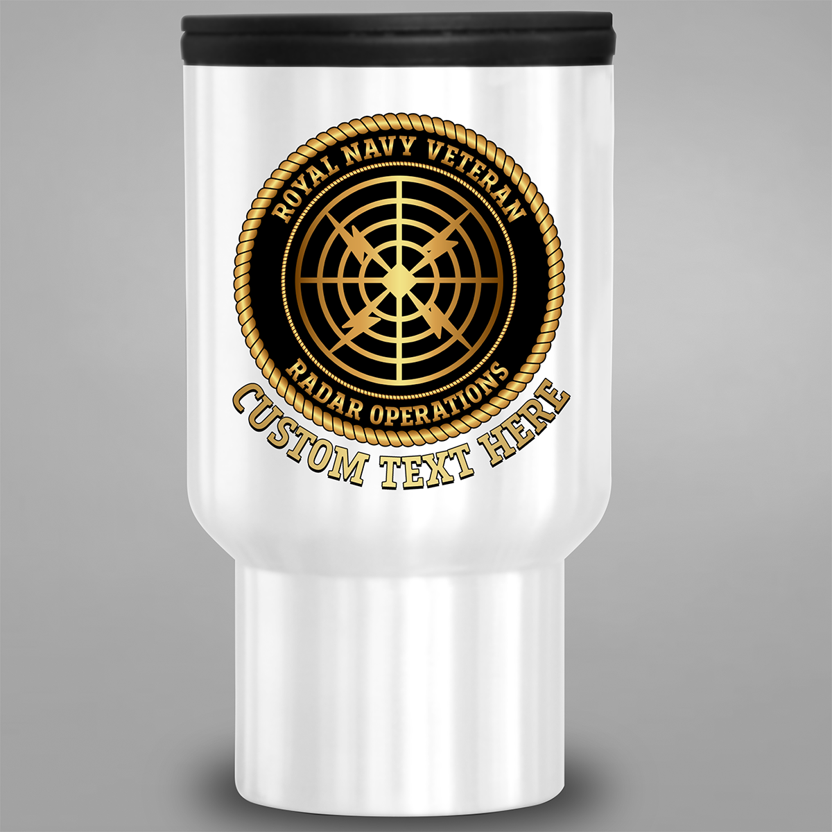 Personalised Royal Navy Veteran Radar Operations travel mug