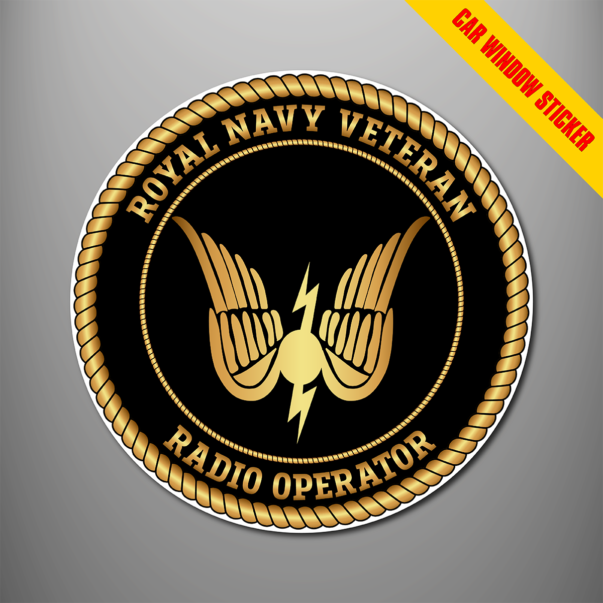 Royal Navy Radio Operator General branch badge car window sticker design