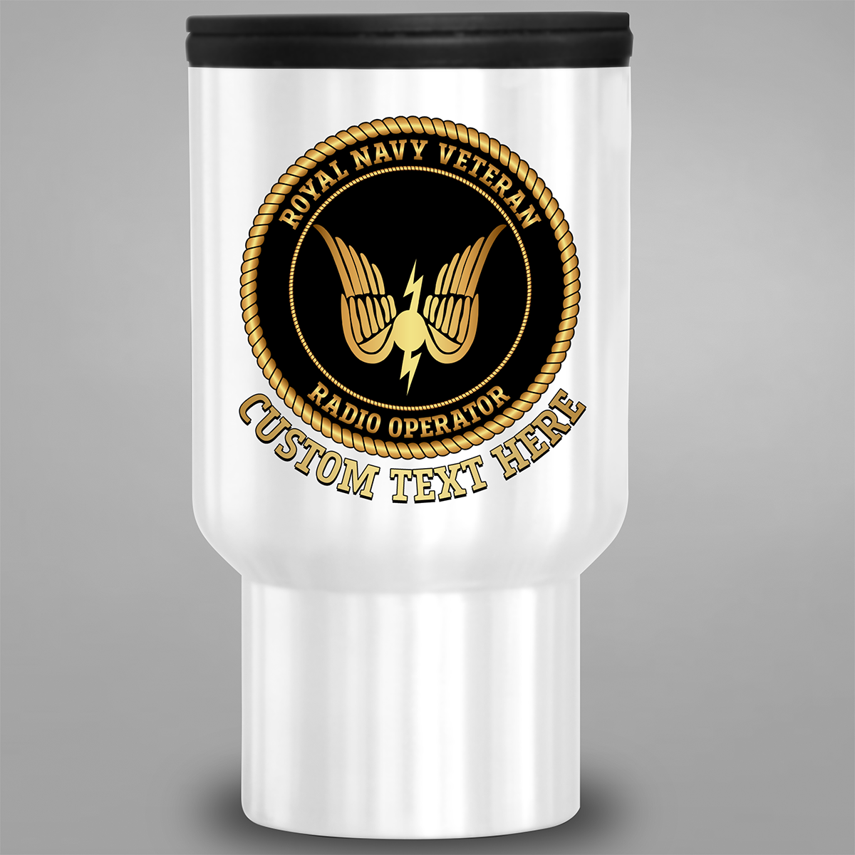 Personalised Royal Navy Veteran Radio Operator G travel mug