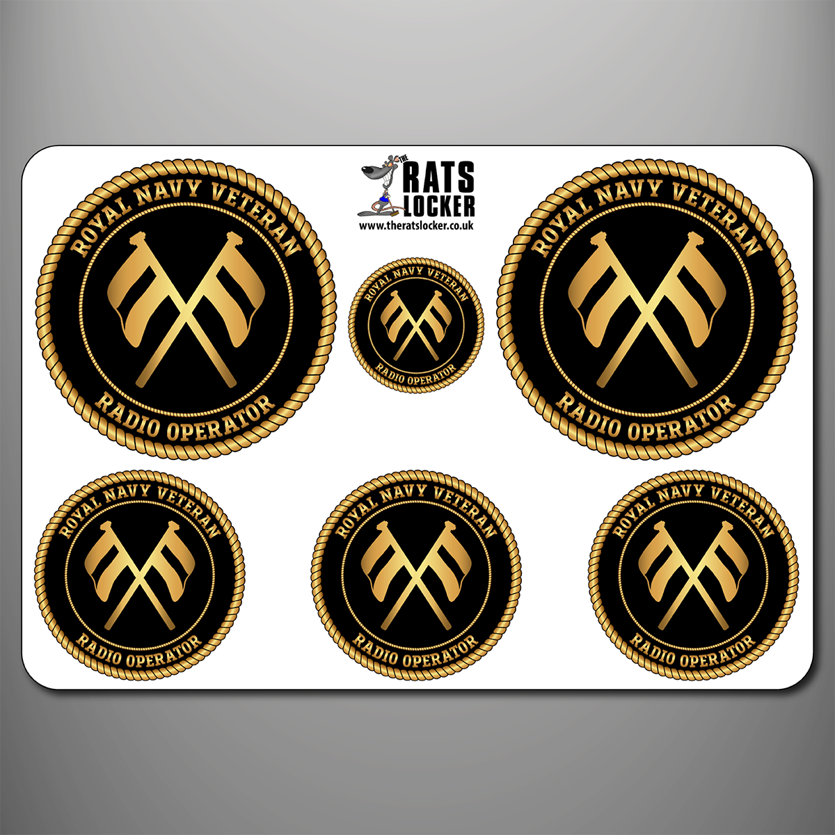 Royal Navy Radio Operator Tactical branch badge self-adhesive sticker sheet with six designs