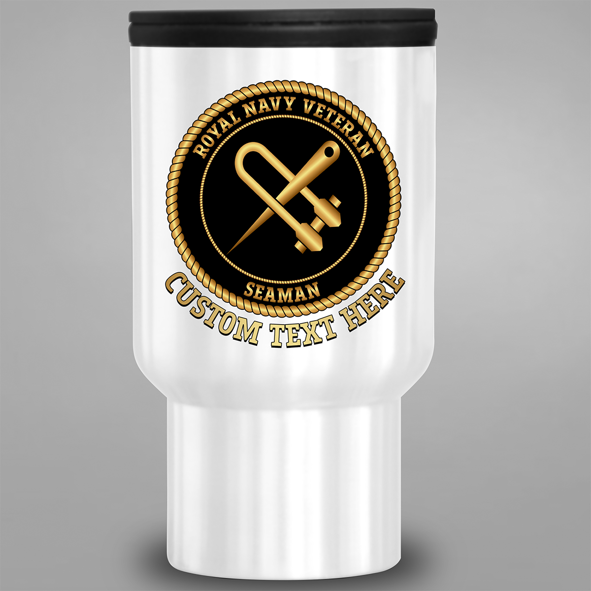 Personalised Royal Navy Veteran Seaman travel mug