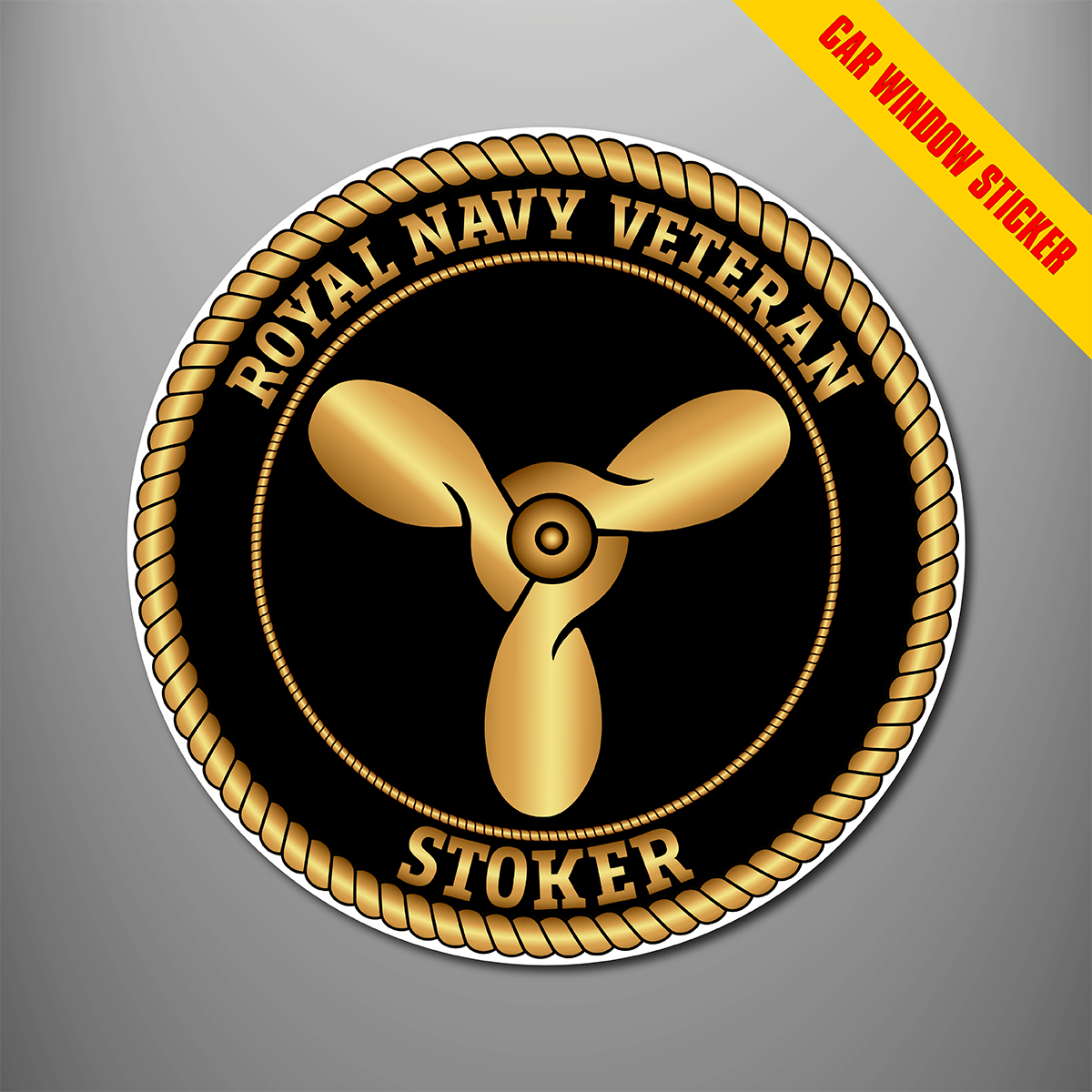 Royal Navy Stoker branch badge car window sticker design