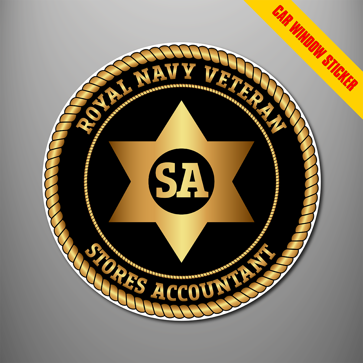 Royal Navy Stores Accountant branch badge car window sticker design