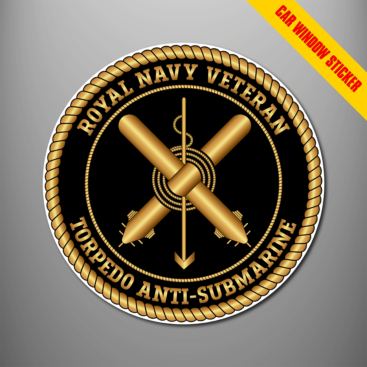 Royal Navy Torpedo Anti-Submarine branch badge car window sticker design