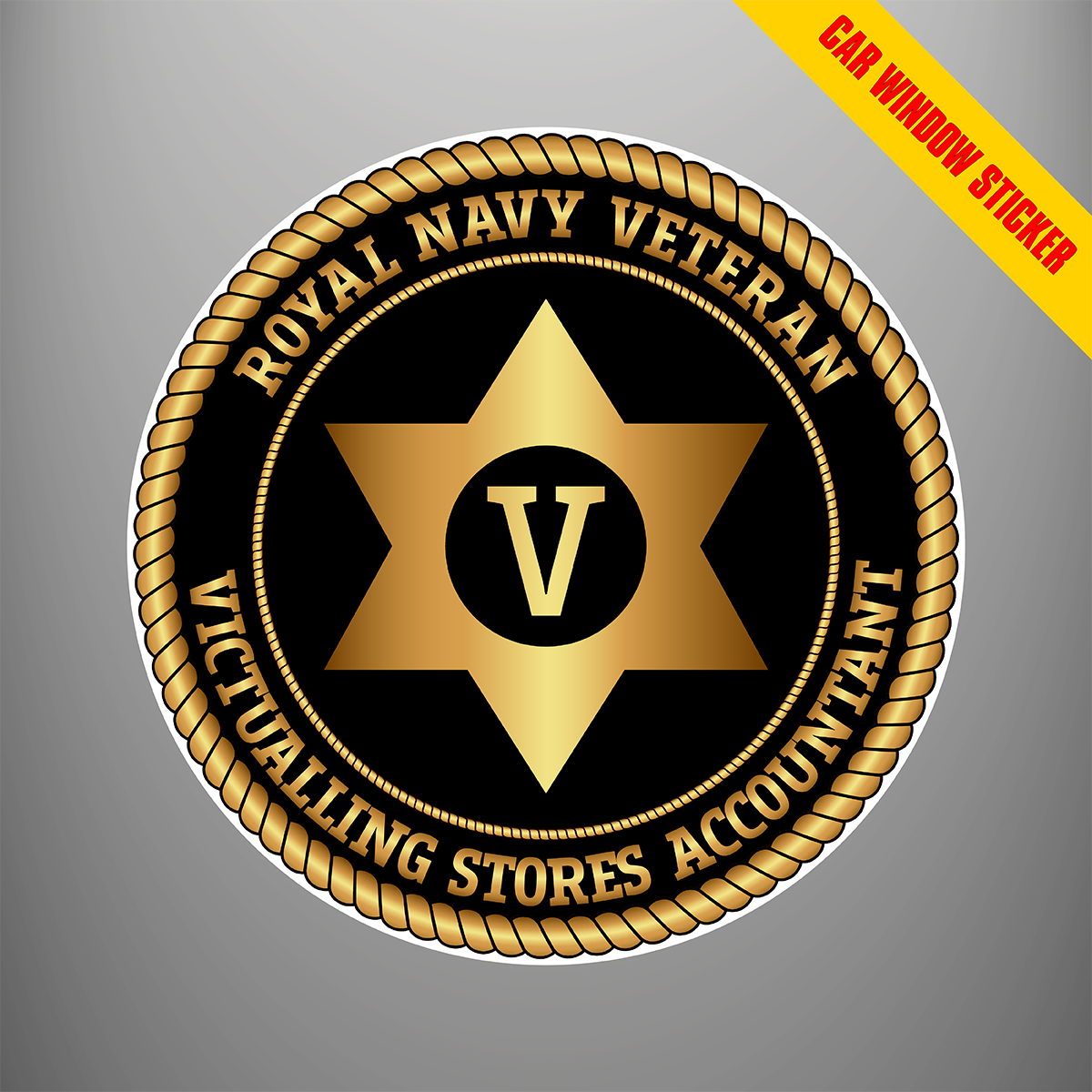 Royal Navy Victualling Stores Accountant branch badge car window sticker design
