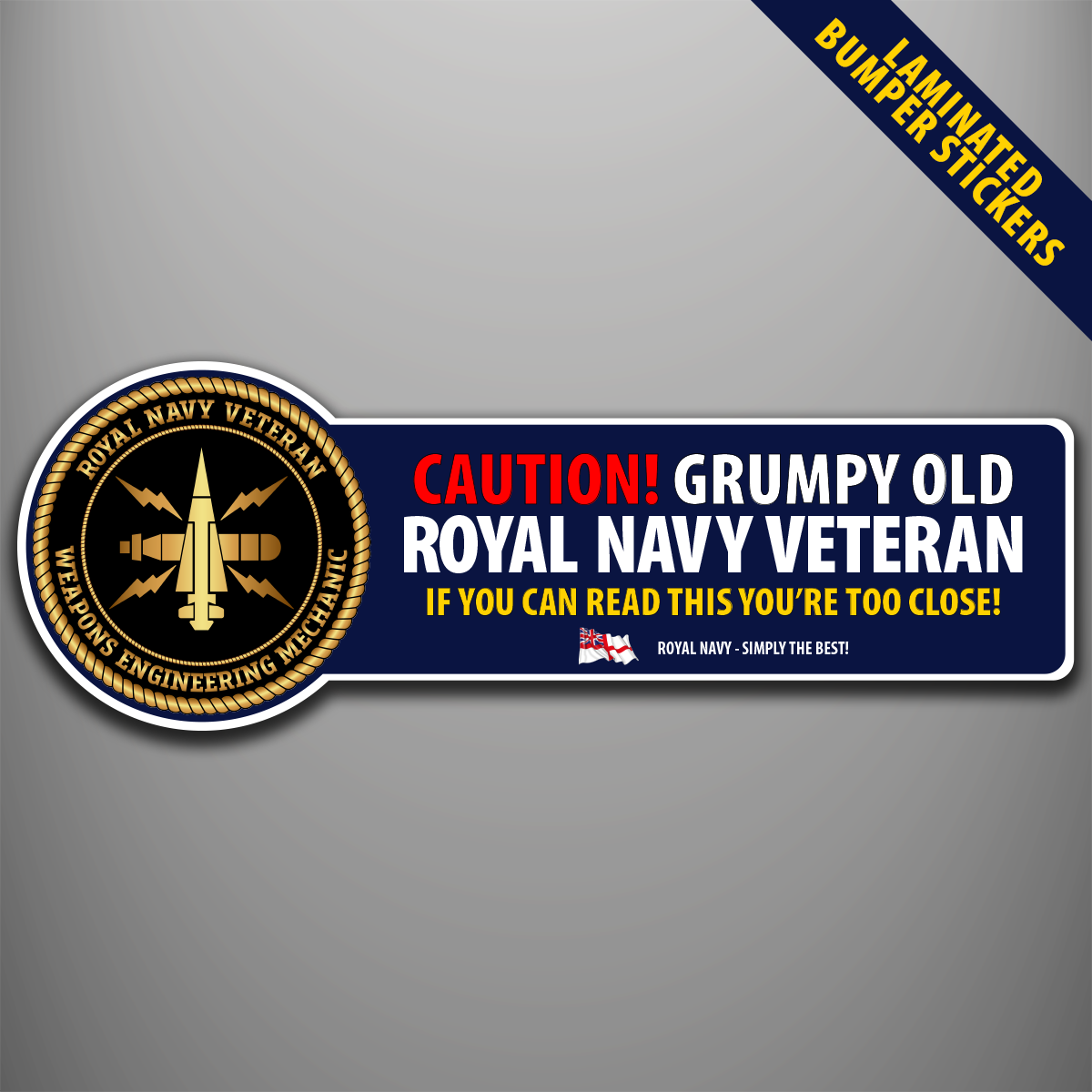 Royal Navy Weapons Engineering Mechanic laminated bumper stickers