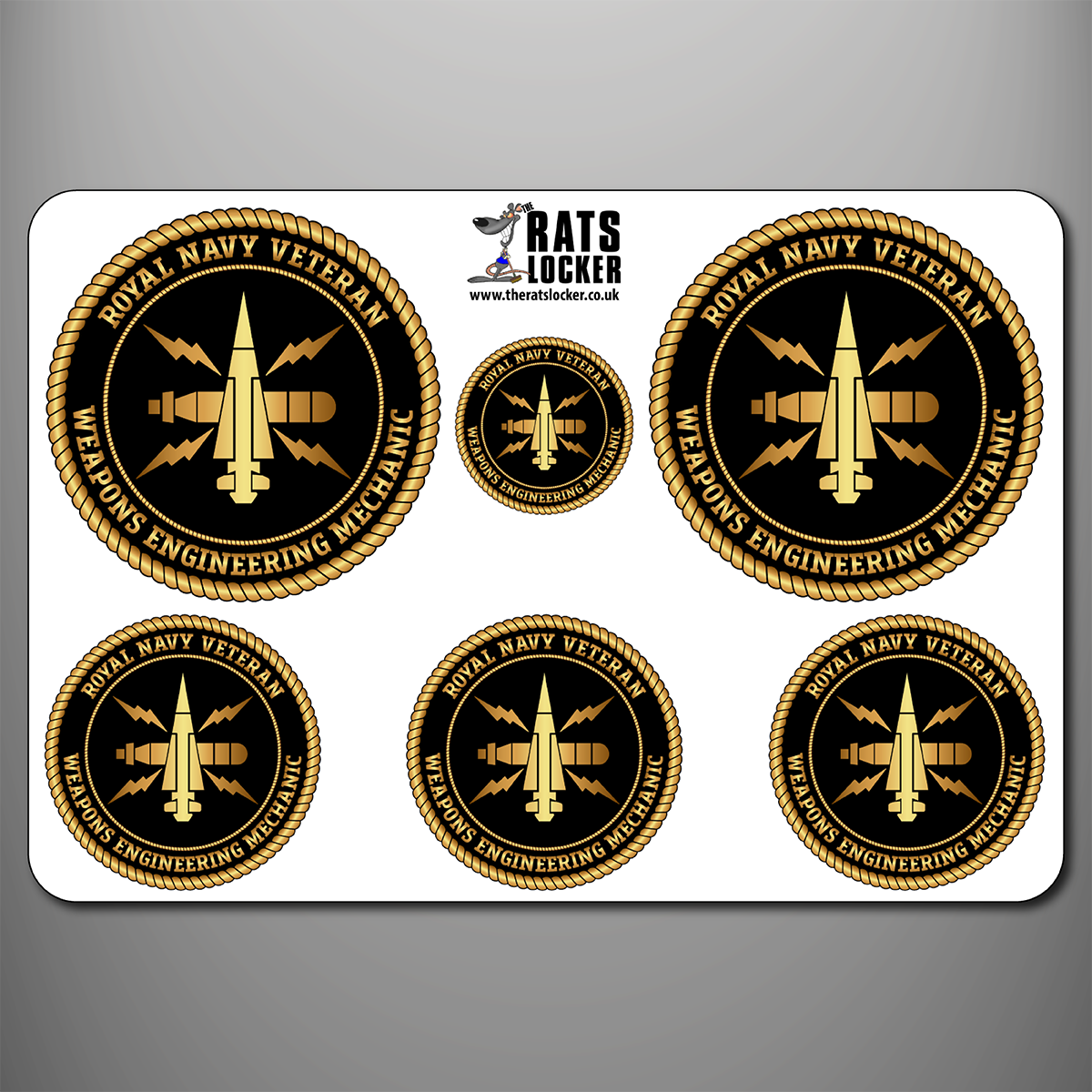 Royal Navy Weapons Engineering Mechanic self-adhesive sticker sheet