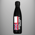 Black Royal Navy Veteran water bottle with vertical White Ensign design
