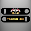 Royal Navy Veteran black personalised bottle opener front and reverse with YOUR TEXT HERE placeholder