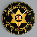 Royal Navy Veteran 'Stores Accountant' Glass Hanging Photo Clock