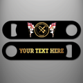 Royal Navy Veteran Seaman personalised bottle opener with branch badge and gold personalised text example on the reverse