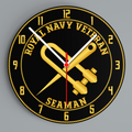 Royal Navy Veteran 'Seaman' Glass Hanging Photo Clock