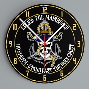 Splice the Mainbrace Glass Hanging Photo Clock