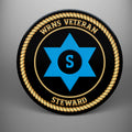 WRNS Veteran 'Steward' design on a glass coaster set