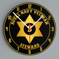 Royal Navy Veteran 'Steward' Glass Hanging Photo Clock