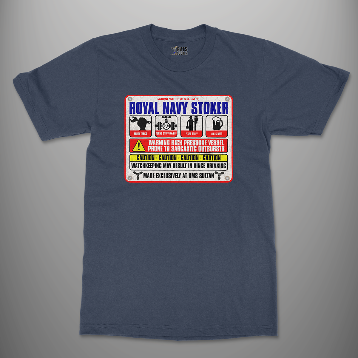 Royal Navy Stoker 'Warning Sign' T-Shirt