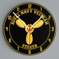 Royal Navy Veteran 'Stoker' Glass Hanging Photo Clock