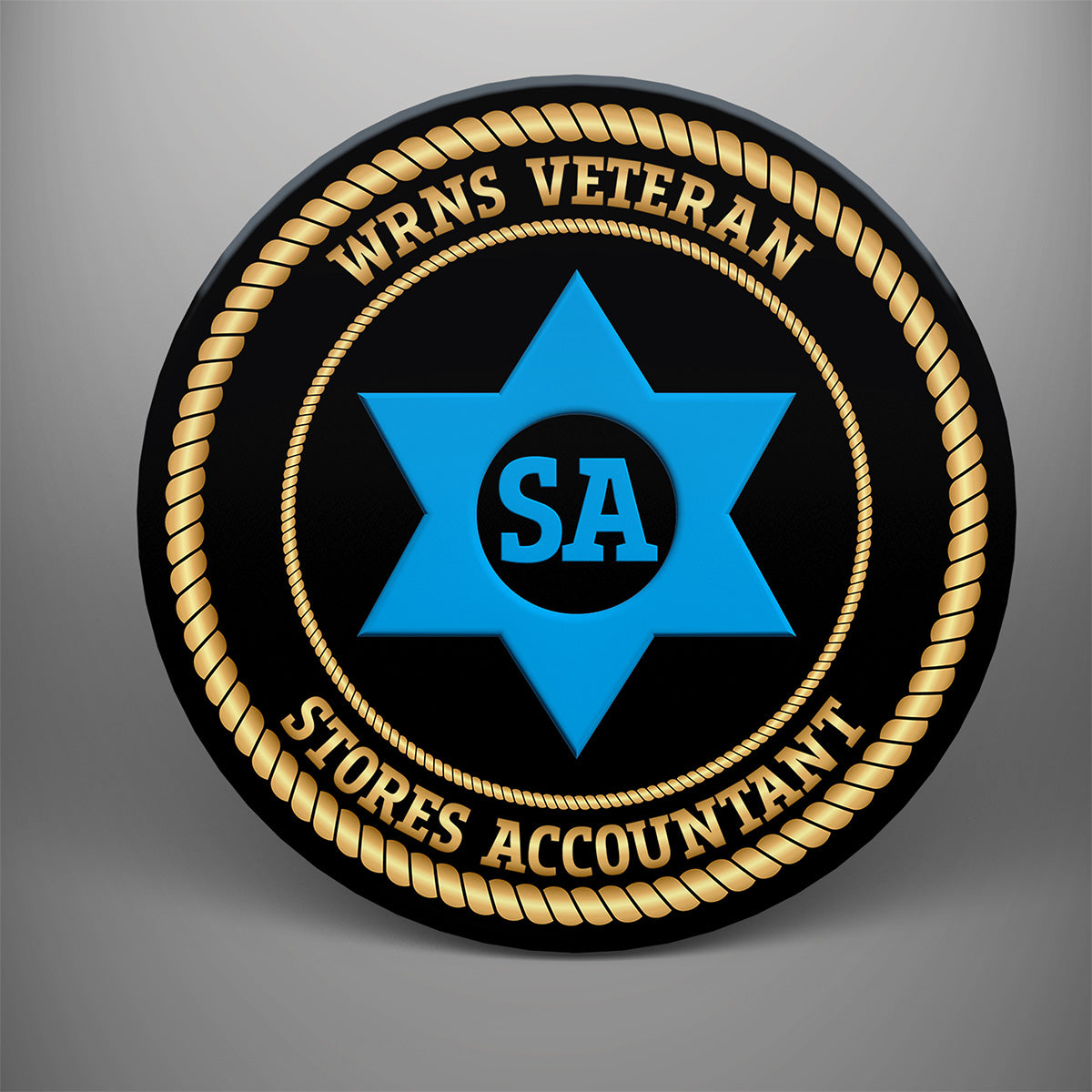WRNS Veteran 'Stores Accountant' design on a glass coaster set