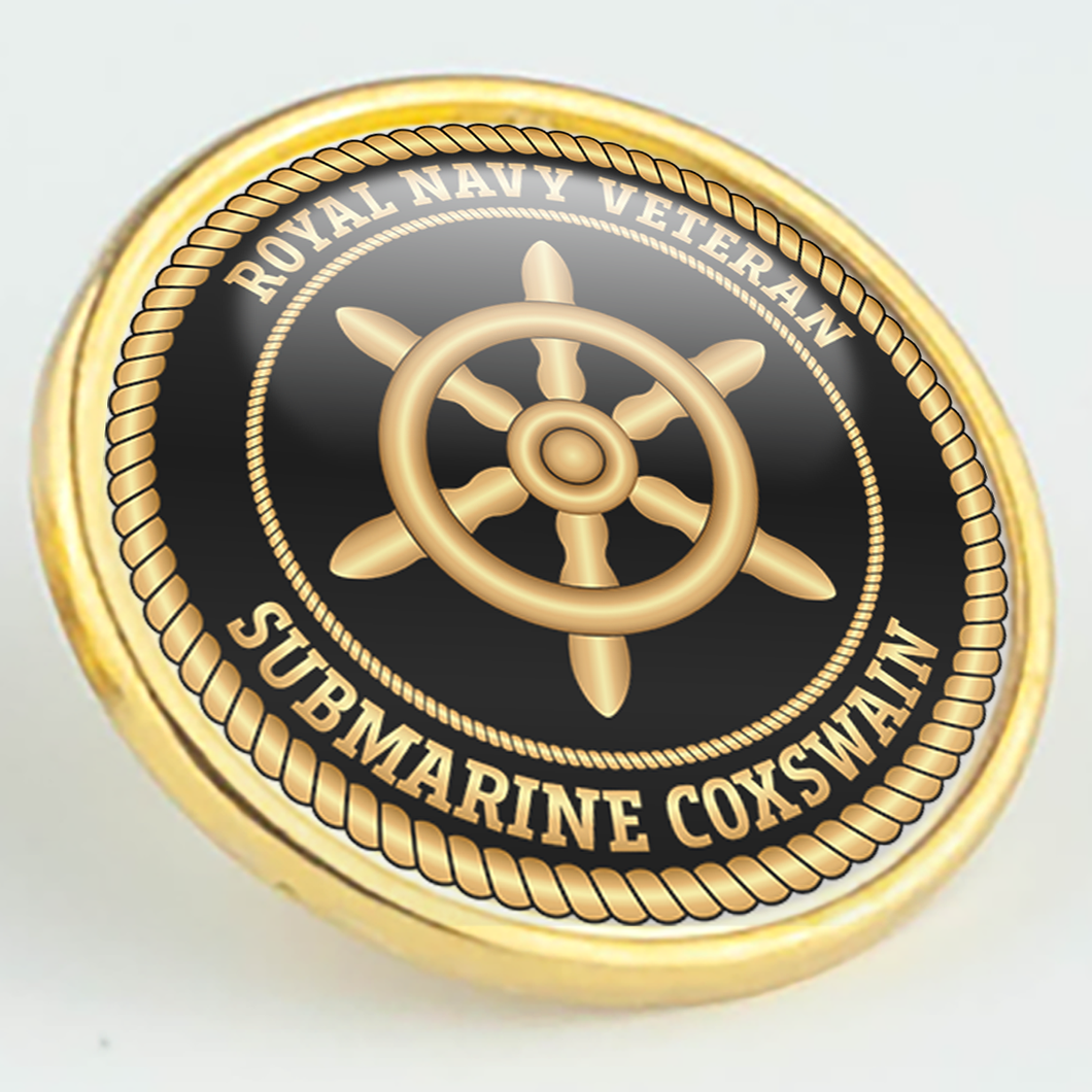 Royal Navy Veteran 'Submarine Coxswain' Pin/Lapel Badge