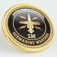Load image into Gallery viewer, Royal Navy Veteran &#39;Submarine Warfare&#39; Pin/Lapel Badge
