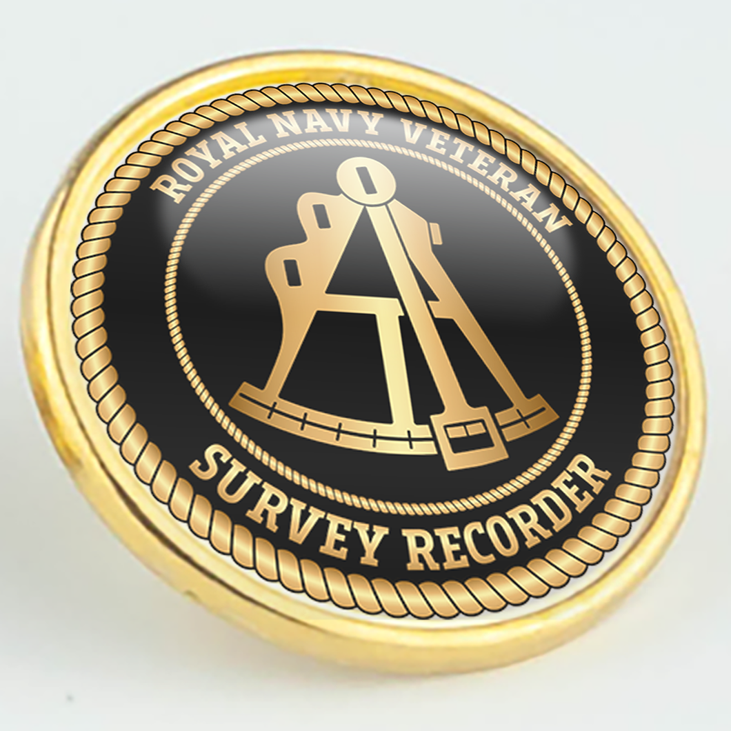 Royal Navy Veteran 'Survey Recorder' Pin/Lapel Badge